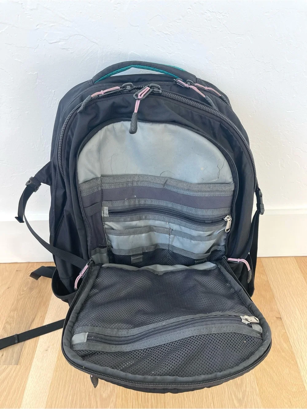The North Face Surge Black Kokomo Green Purple Lilac Violet Travel Backpack